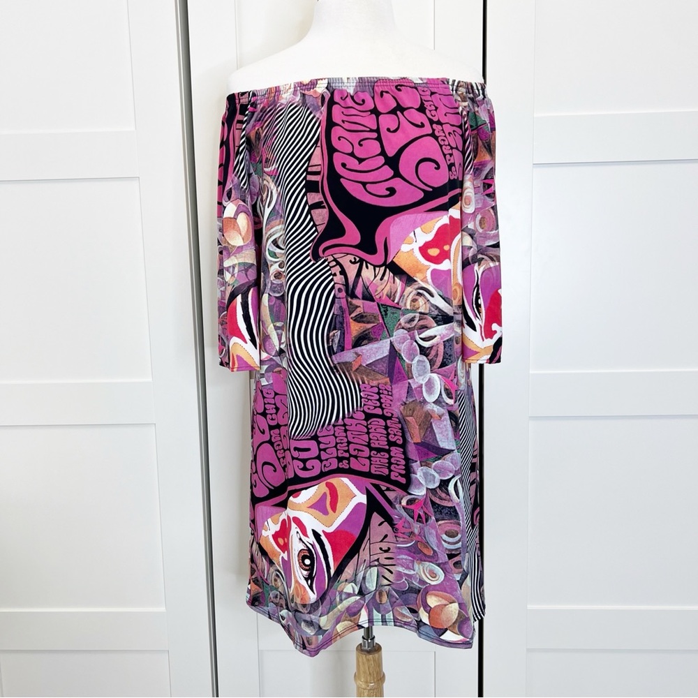 Tara Grinna Off Shoulder Dress 3/4‎ Style 475 Small